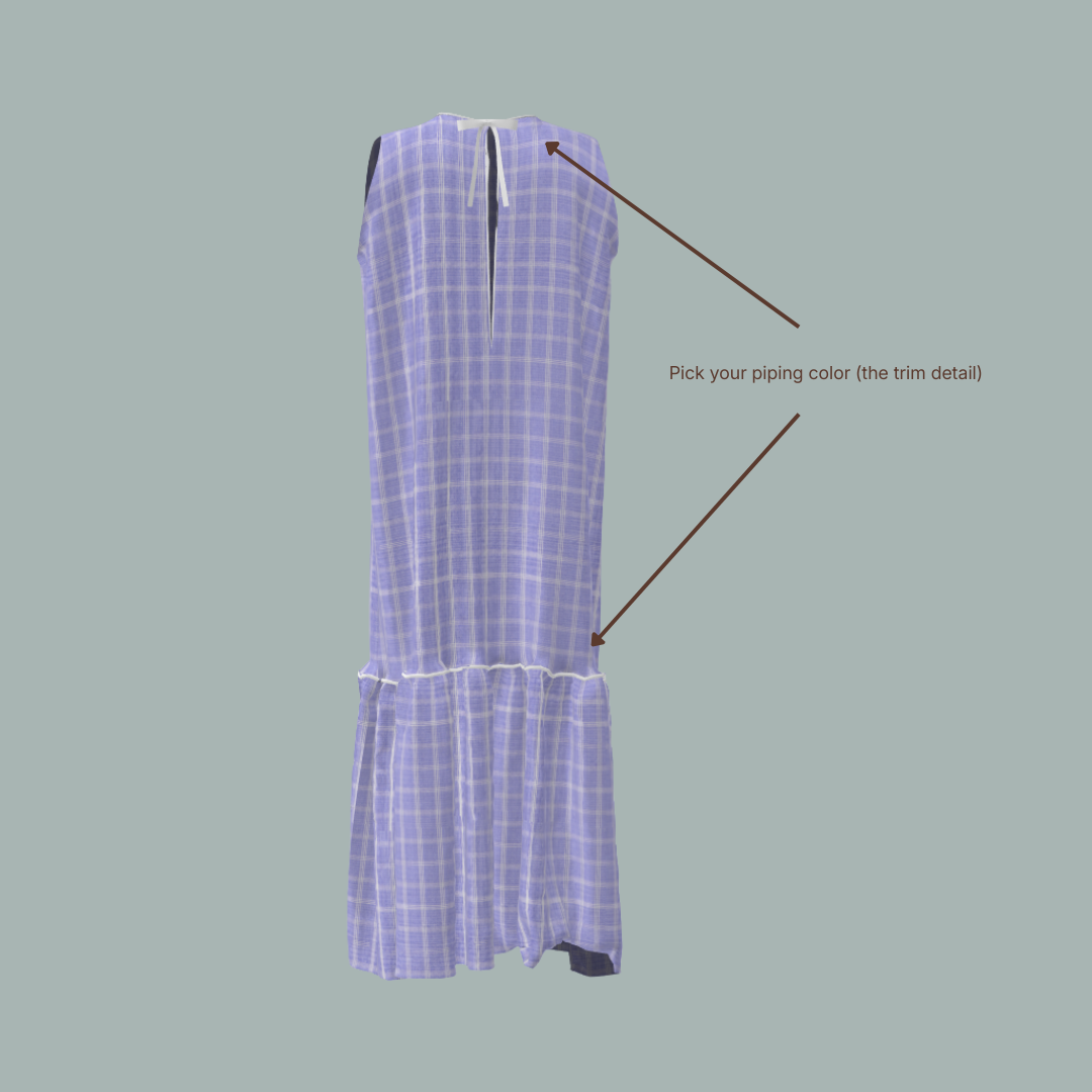 Custom Celia Midi Dress - Lavender Check