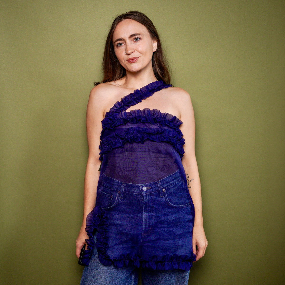 The Greta Dress - Sheer Navy - Size Small/Medium