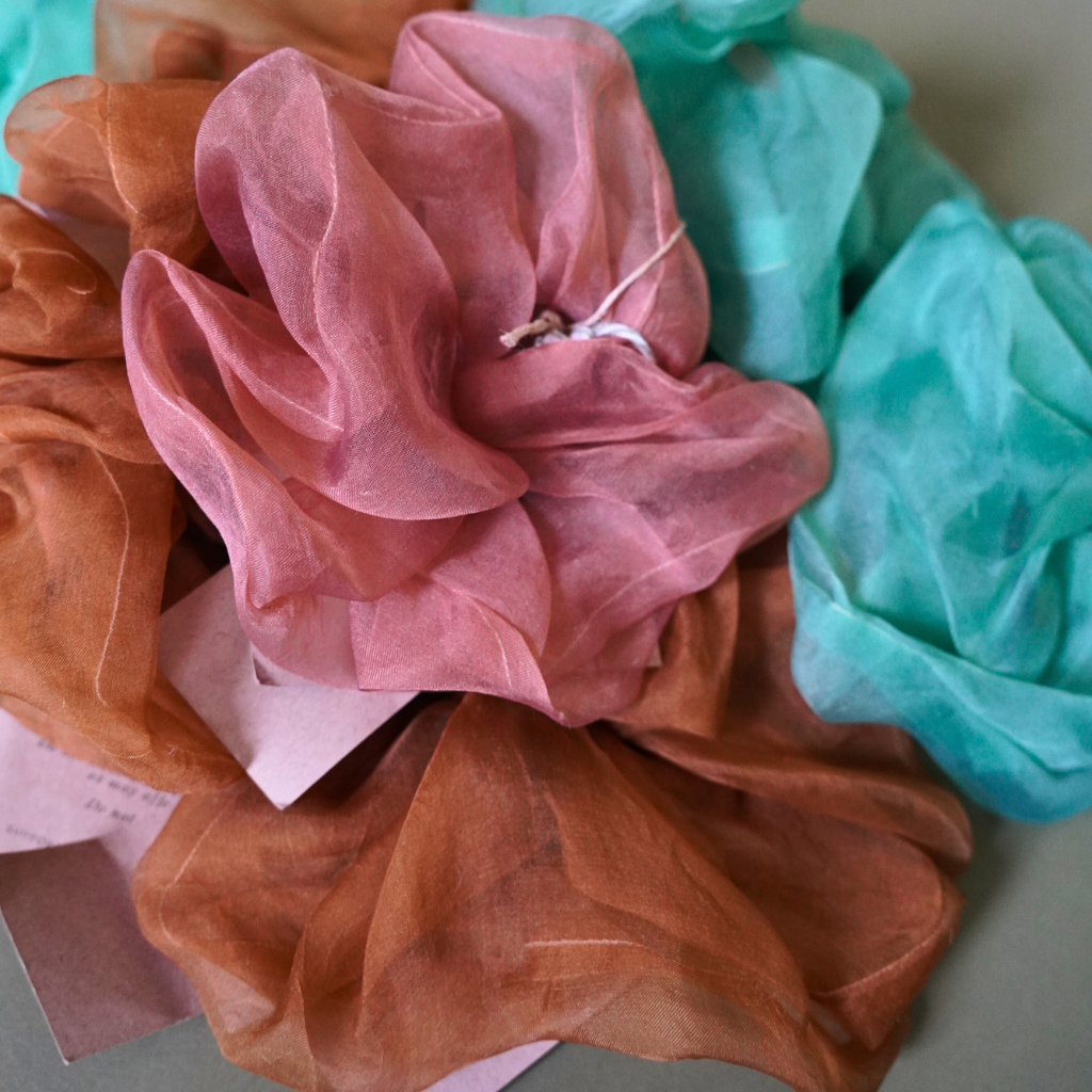 Plant Dyed Silk Scrunchie - Golden Sand