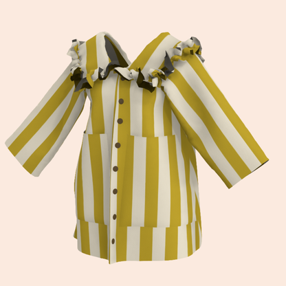 Custom Citrus & Beige Lightweight Canvas Studio Tunic