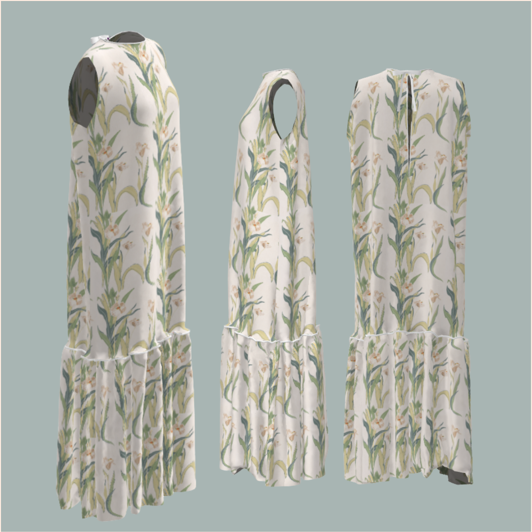 Custom Celia Midi Dress - Herbarium