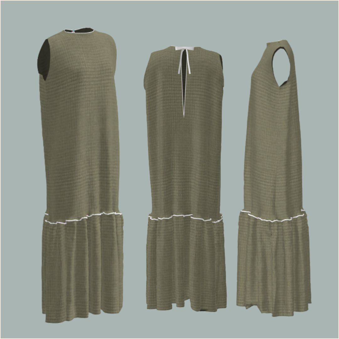 Custom Celia Midi Dress - Olive Fade