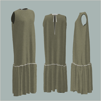 Custom Celia Midi Dress - Olive Fade