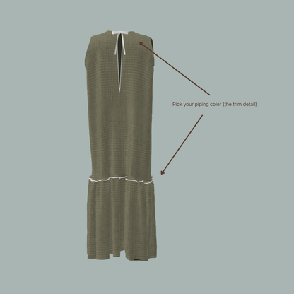 Custom Celia Midi Dress - Olive Fade