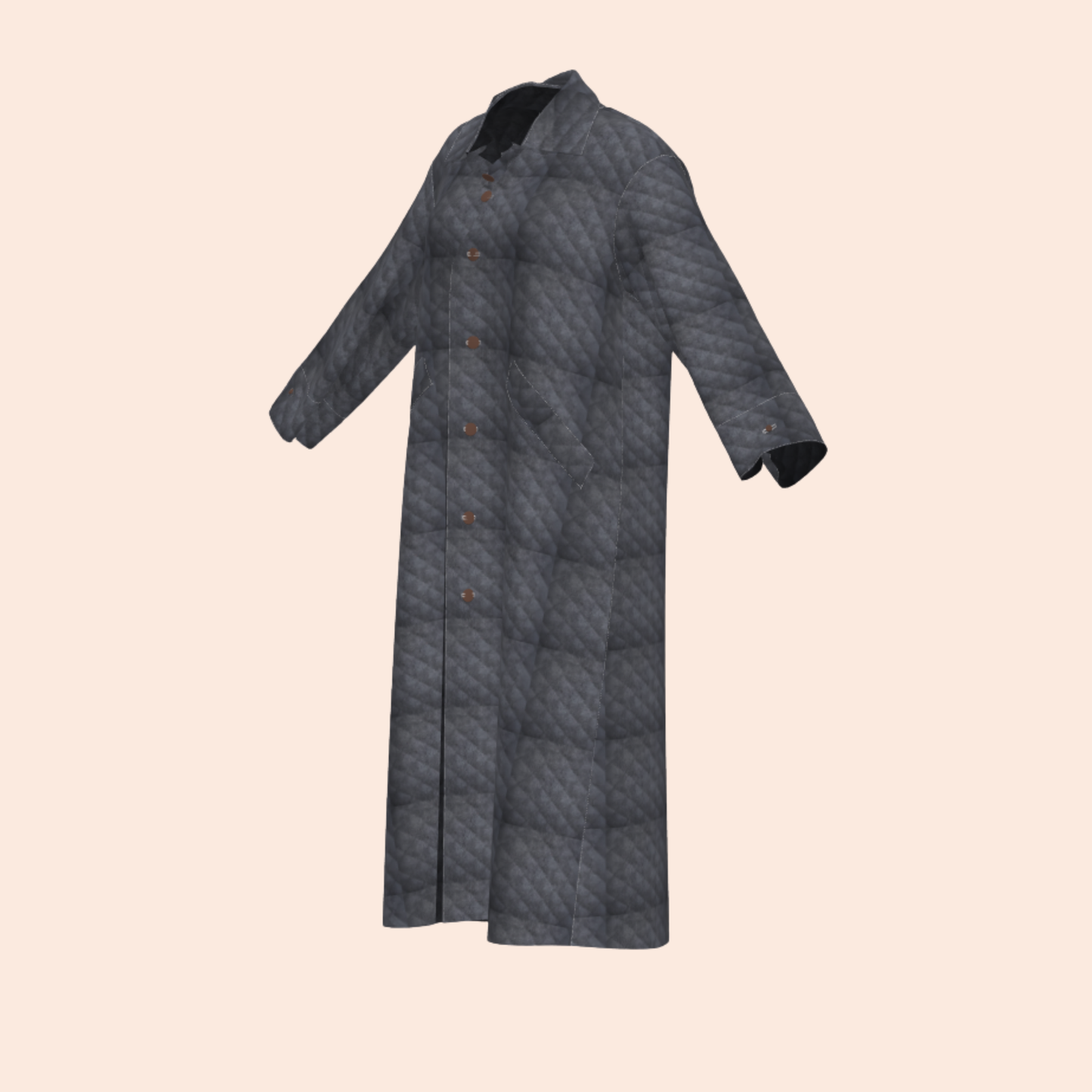 Custom Quilted Blue Blanket Denim Morning Coat