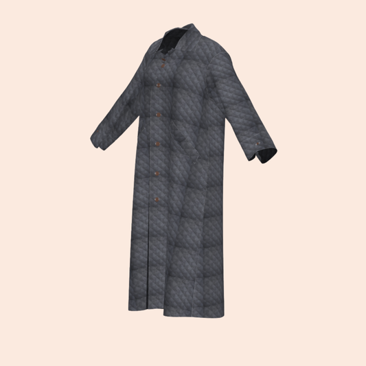 Custom Quilted Blue Blanket Denim Morning Coat