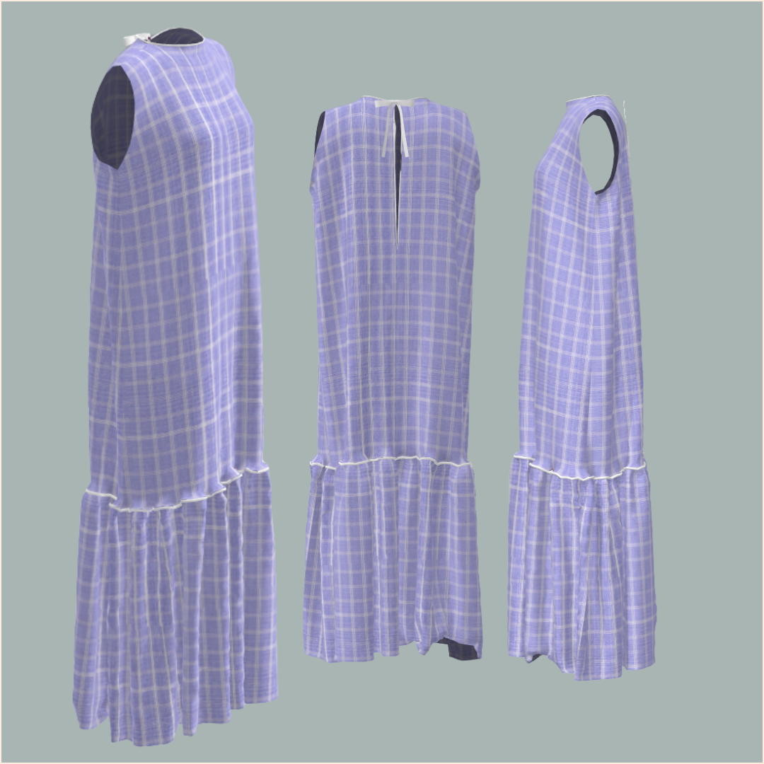 Custom Celia Midi Dress - Lavender Check