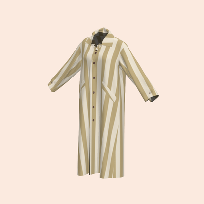 Custom Oat Stripe Lightweight Canvas Morning Coat
