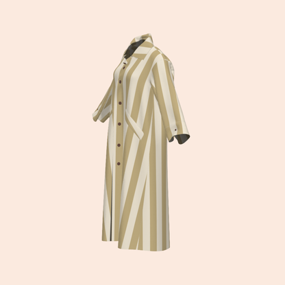 Custom Oat Stripe Lightweight Canvas Morning Coat