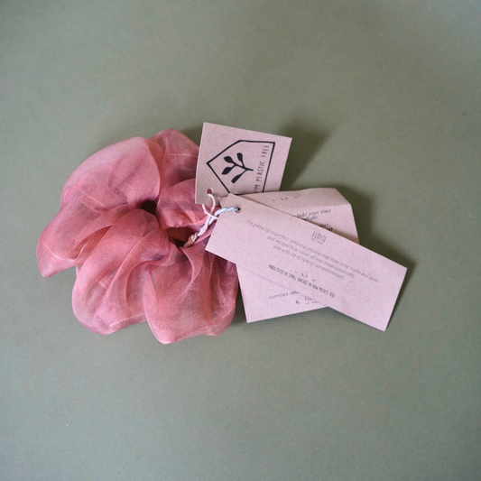 Plant Dyed Silk Scrunchie - Salmon