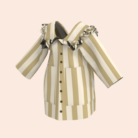 Custom Oat Stripe Lightweight Canvas Studio Tunic