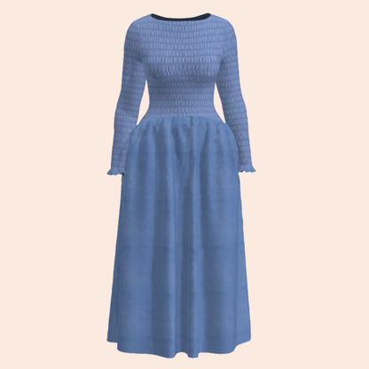 Custom Workshop Blue Flannel Mimms Midi