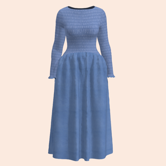 Custom Workshop Blue Flannel Mimms Midi