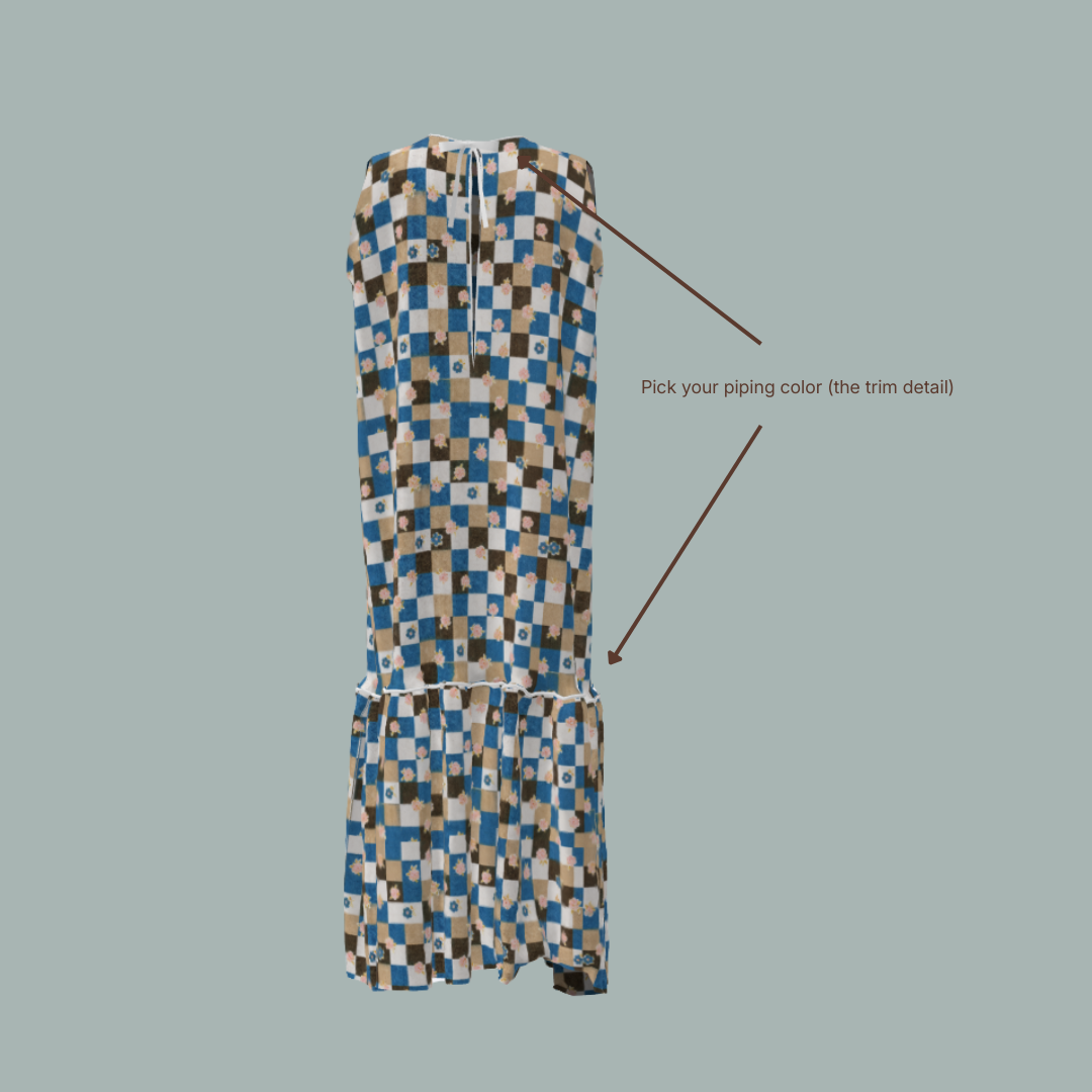 Custom Celia Midi Dress - Wildflower Check