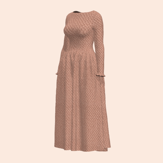 Custom Textured Taupe Mimms Midi