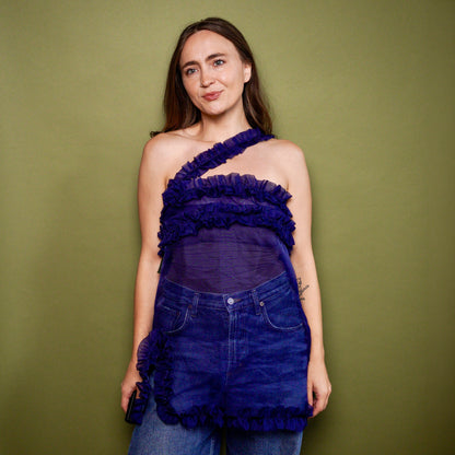 The Greta Dress - Sheer Navy - Size Small/Medium
