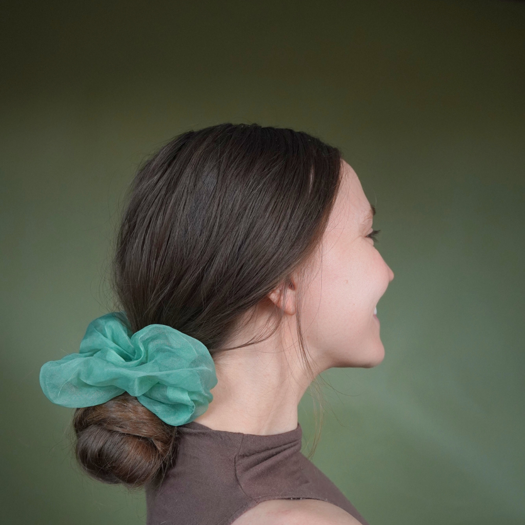 Plant Dyed Silk Scrunchie - Salmon