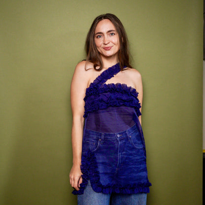 The Greta Dress - Sheer Navy - Size Small/Medium