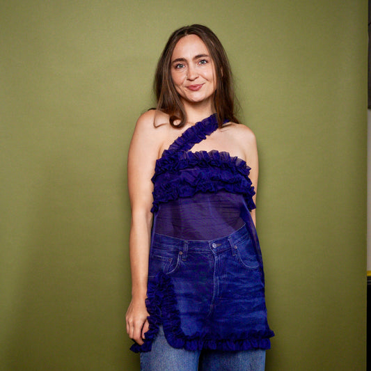 The Greta Dress - Sheer Navy - Size Small/Medium