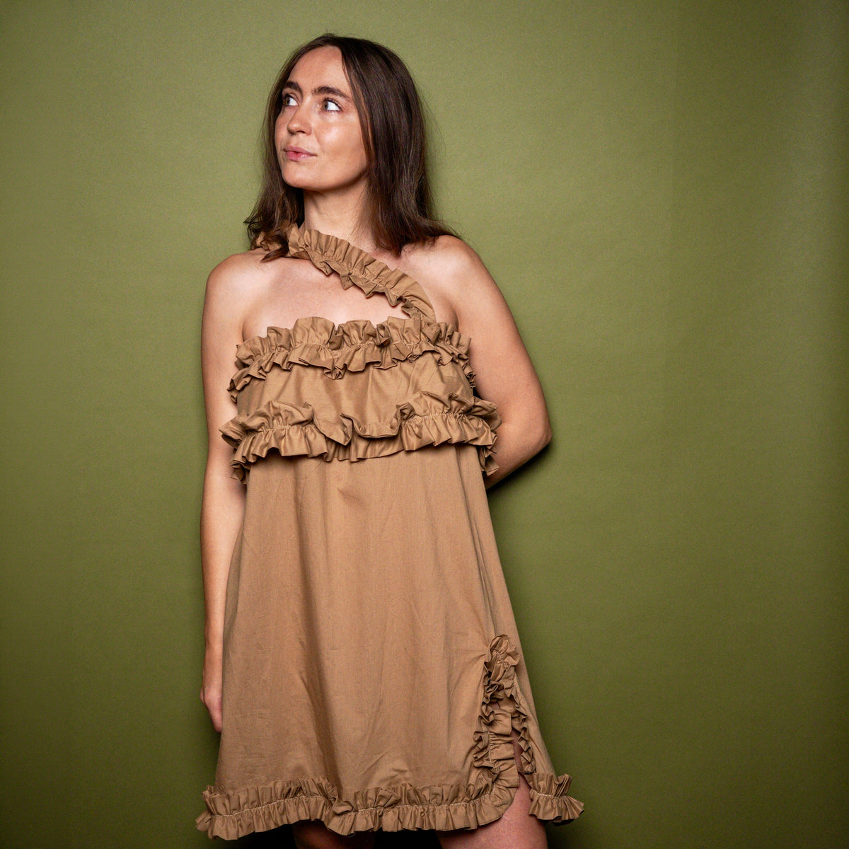 The Greta Dress - Light Brown - Size Medium/Large