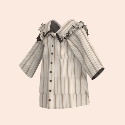 Custom Bone & Pebble Stripe Studio Tunic