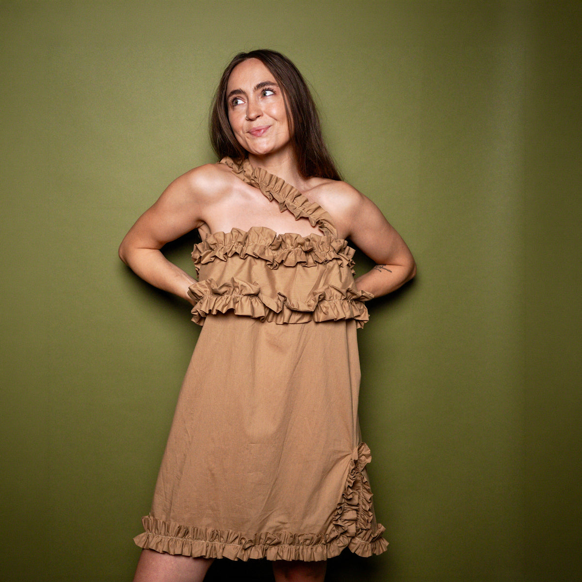 The Greta Dress - Light Brown - Size Medium/Large