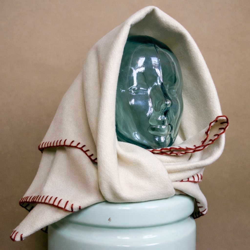 Aggie Wool Wrap - Blue Note and Chocolate