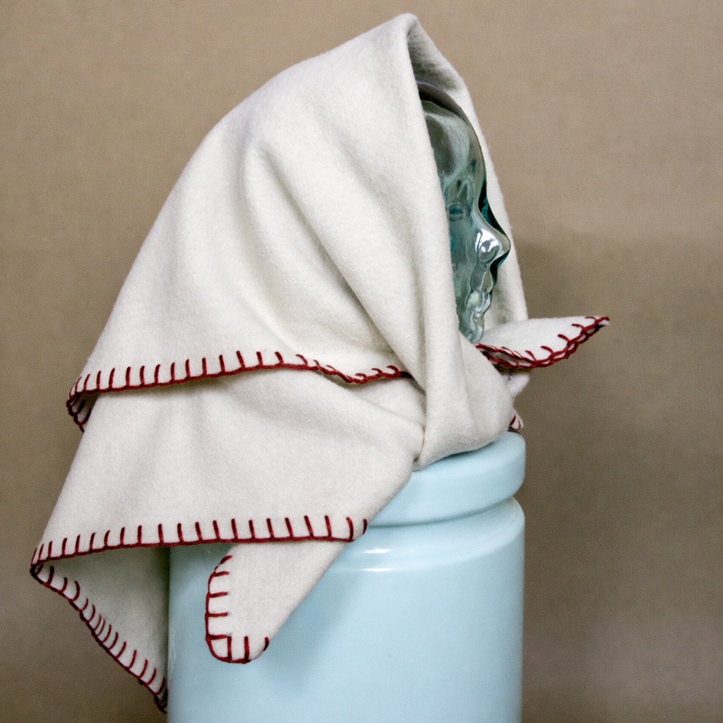 Aggie Wool Wrap - Blue Note and Chocolate