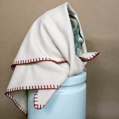 Aggie Wool Wrap - Blue Note and Chocolate