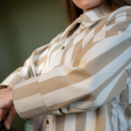 Oat Stripe Morning Coat - Small