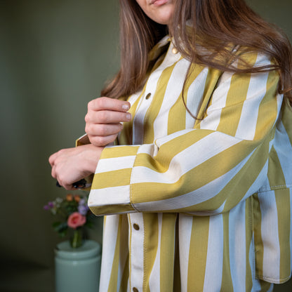 Citrus & Beige Lightweight Canvas Morning Coat - Medium