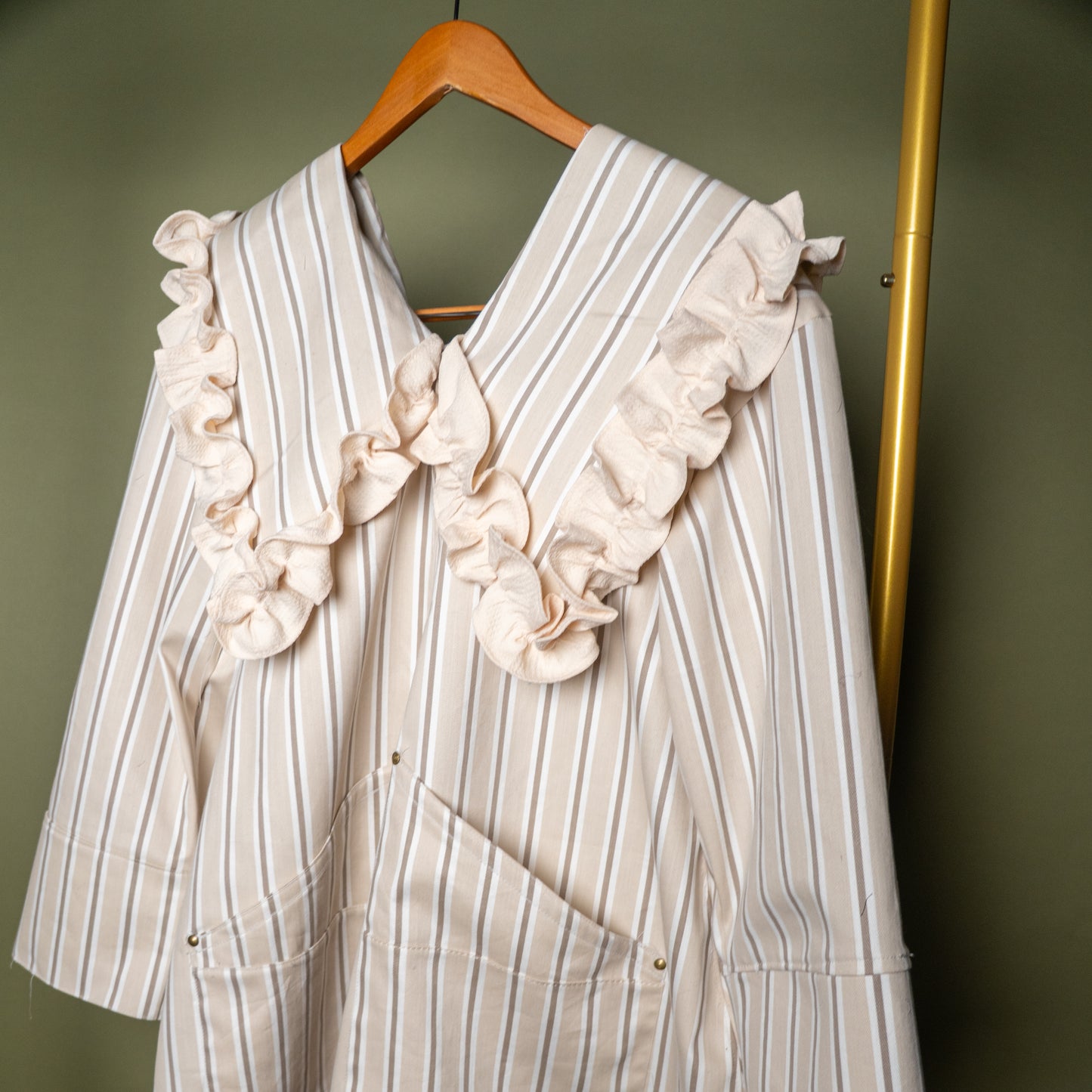 Custom Bone & Pebble Stripe Studio Tunic