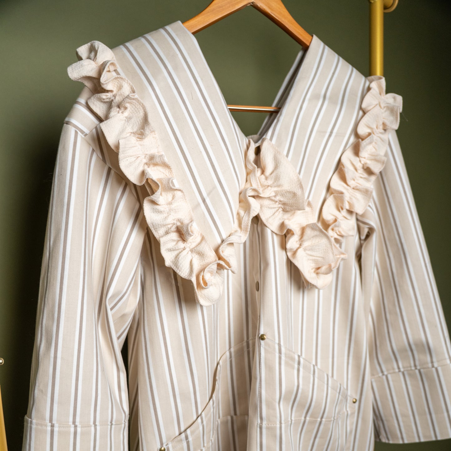 Custom Bone & Pebble Stripe Studio Tunic