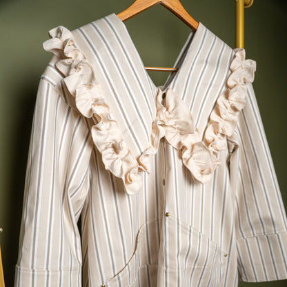 Custom Bone & Pebble Stripe Studio Tunic