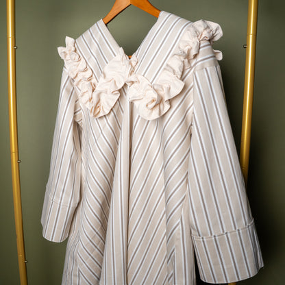 Custom Bone & Pebble Stripe Studio Tunic